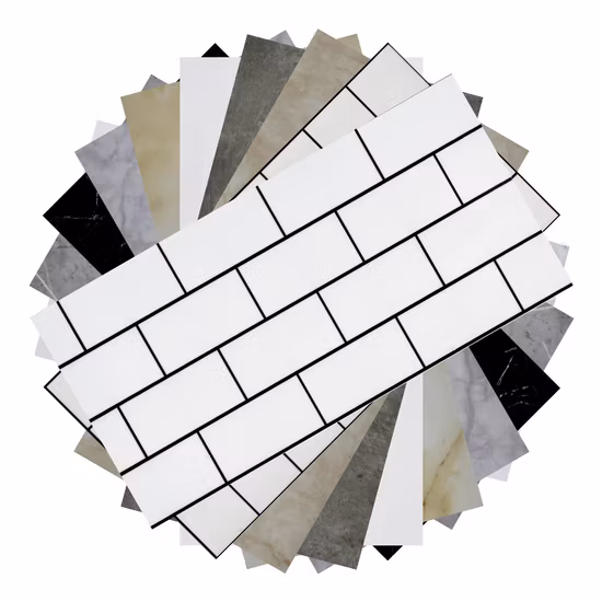 Marbre auto-adhésif résistant à l'huile papier peint décor à la maison carrelage de cuisine autocollant mural étanche