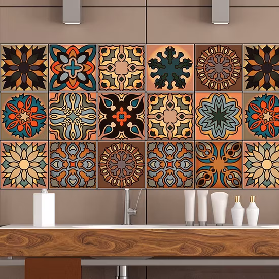 Autocollant de carreaux de mur de cuisine imperméable à l'eau en gros de décor