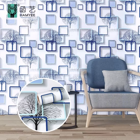 Usine de papier peint auto-adhésif moderne en gros de papier peint étanche en PVC Décoration de la maison